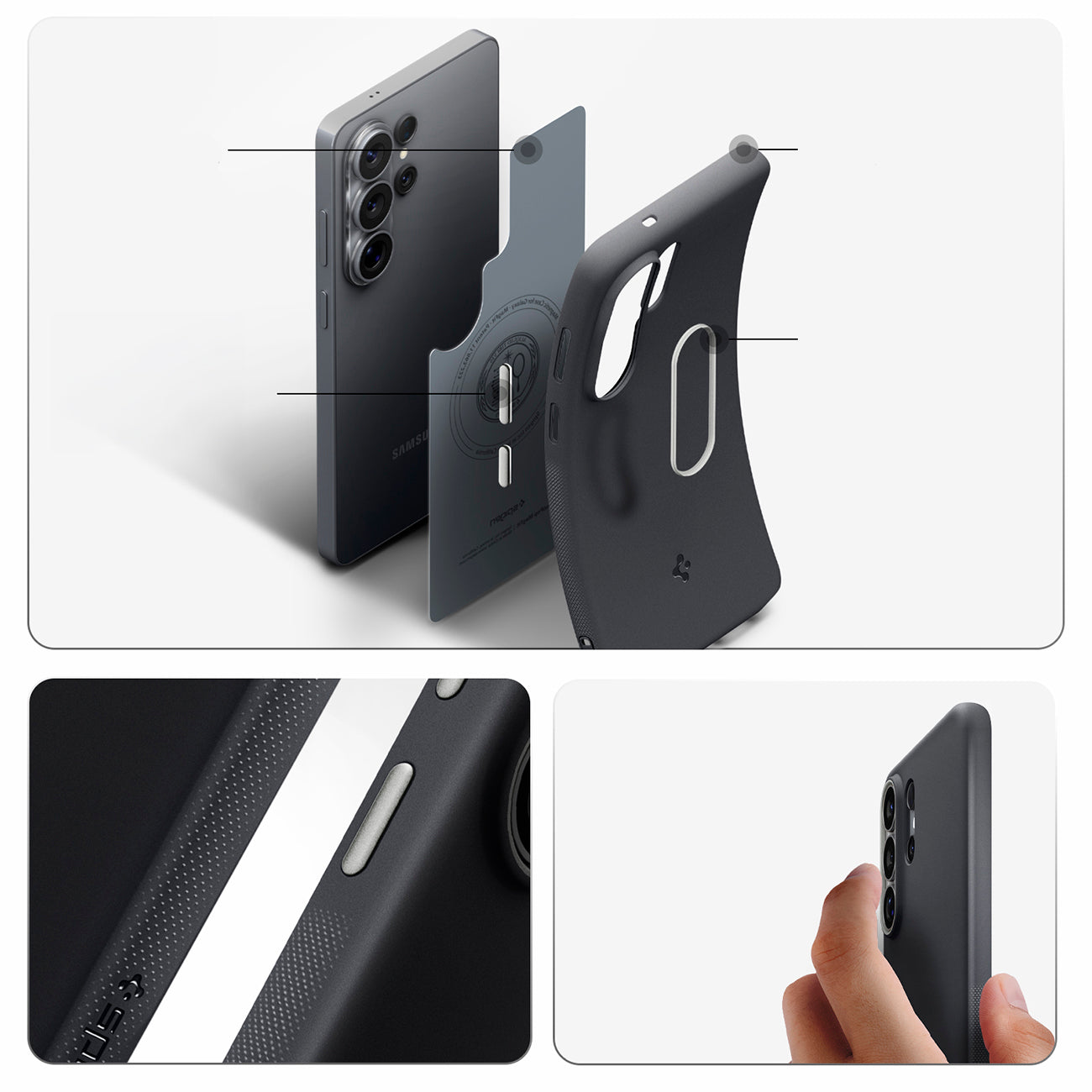 Spigen Nano Pop Mag MagSafe Dėklas, skirtas Samsung Galaxy S26 Ultra - juodas