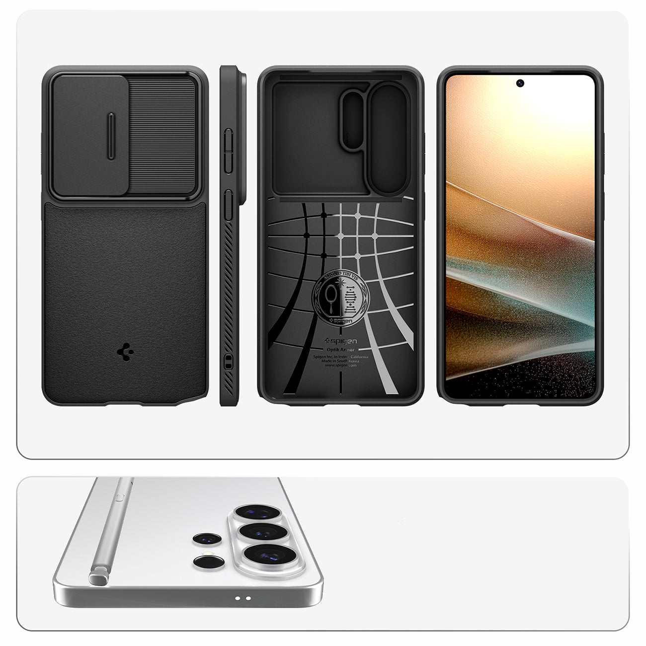 Spigen Optik Armor Dėklas, skirtas Samsung Galaxy S26 Ultra - juodas
