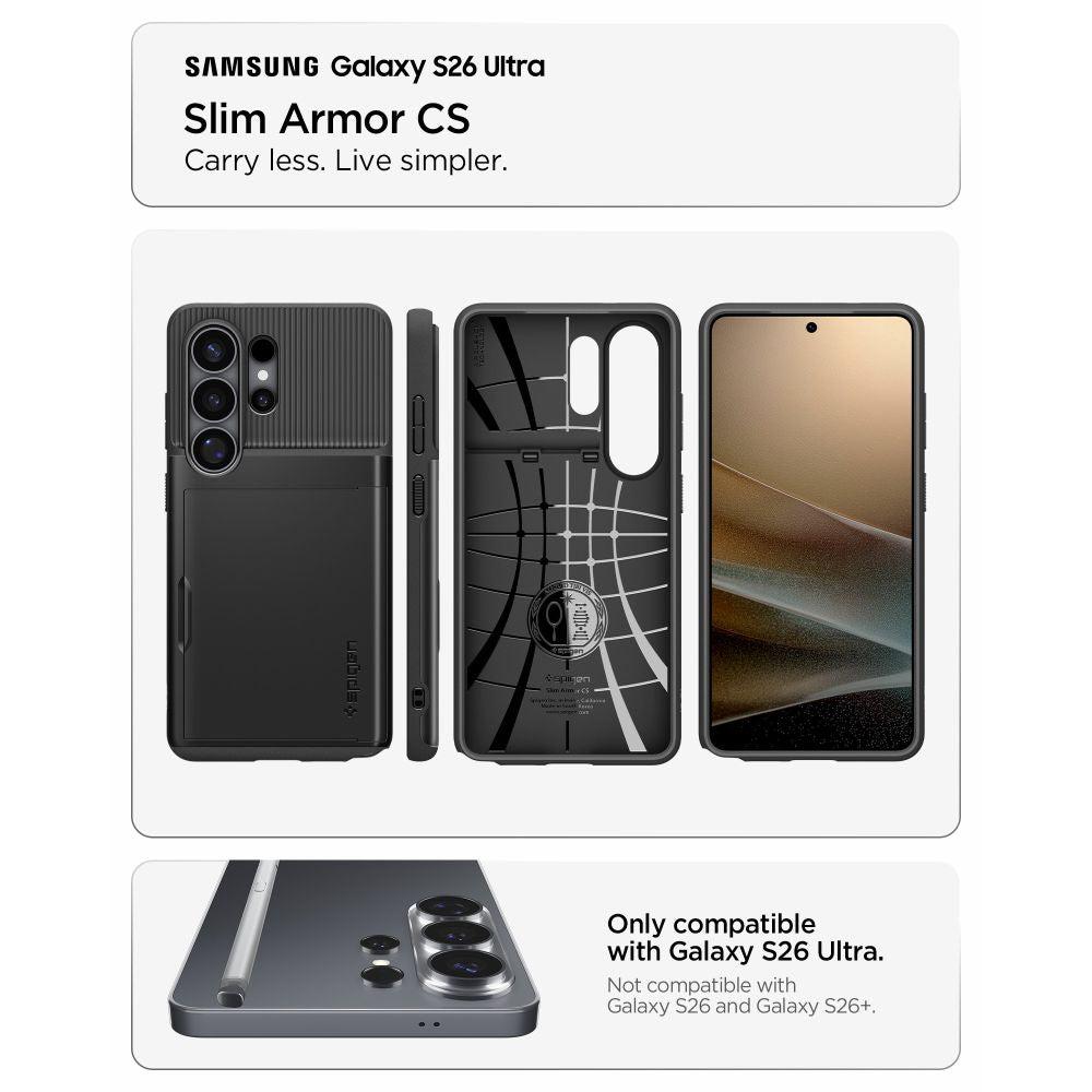 Spigen Slim Armor CS Dėklas, skirtas Samsung Galaxy S26 Ultra - juodas