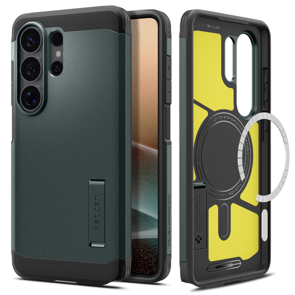 Spigen Tough Armor Mag MagSafe Dėklas, skirtas Samsung Galaxy S26 Ultra - žalias