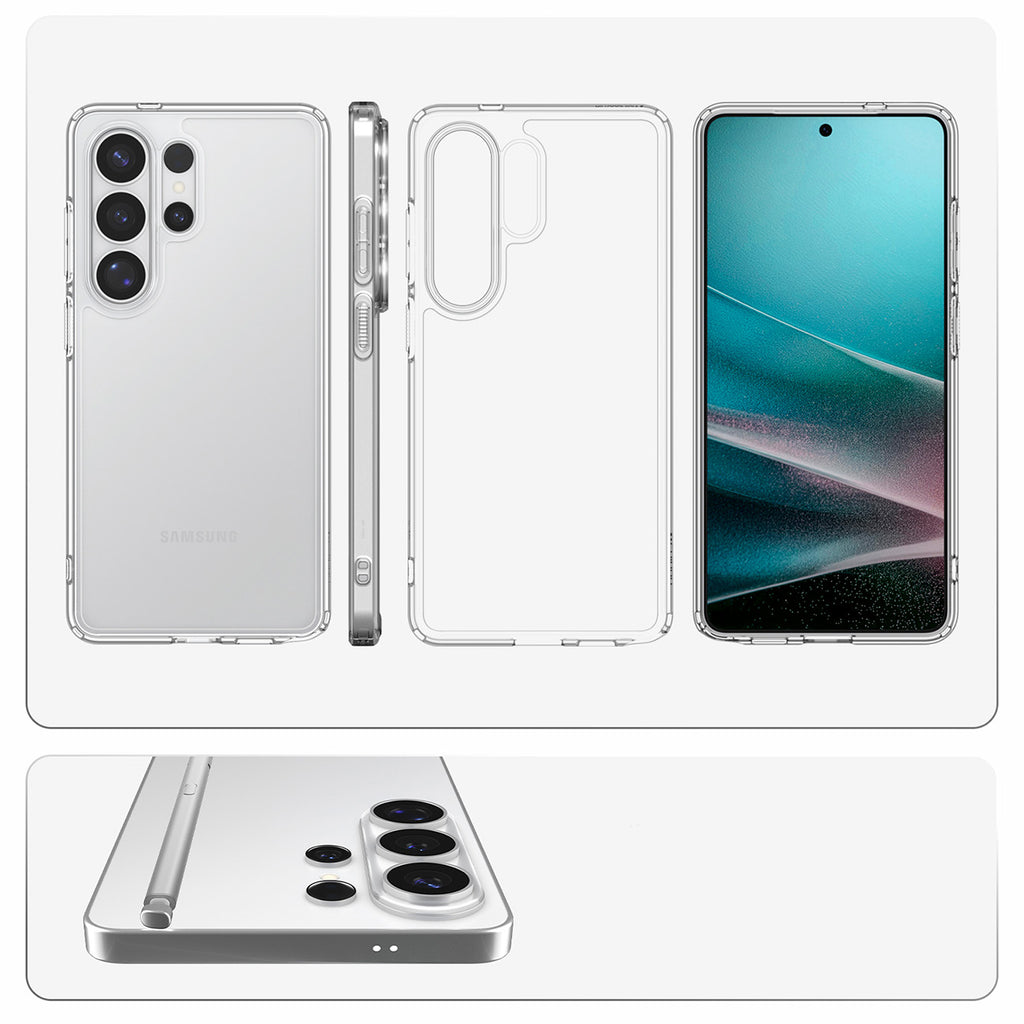 Spigen Ultra hibridinis dėklas, skirtas Samsung Galaxy S26 Ultra – skaidrus