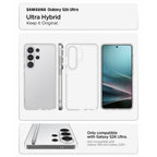 Spigen Ultra hibridinis dėklas, skirtas Samsung Galaxy S26 Ultra – skaidrus