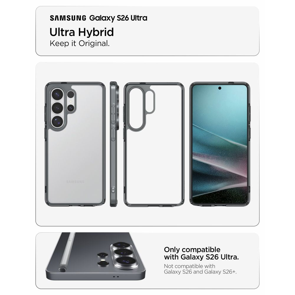Spigen Ultra hibridinis dėklas, skirtas Samsung Galaxy S26 Ultra – pusiau permatomas