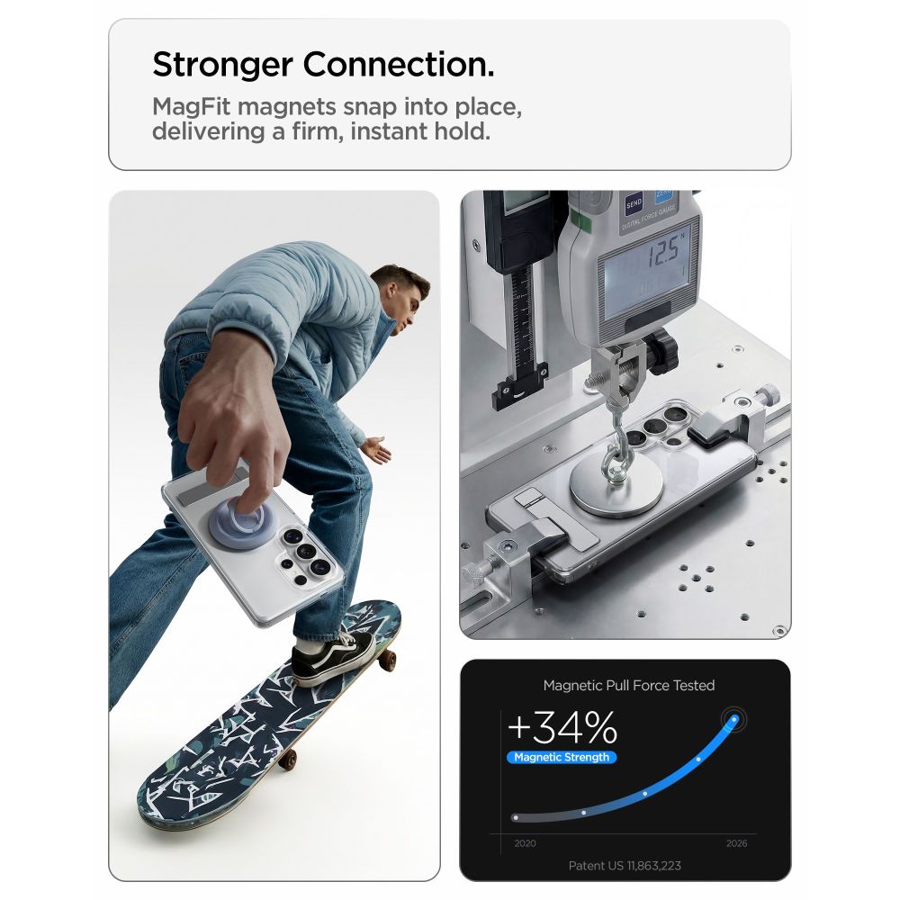 Spigen Ultra Hybrid S Mag MagSafe Dėklas, skirtas Samsung Galaxy S26 Ultra - Clear and White