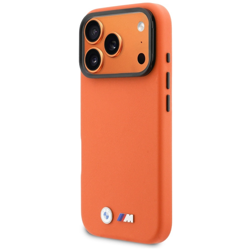 BMW M Metal Logo MagSafe dėklas iPhone 17 Pro – Oranžinis -- iPhone 17 Pro
