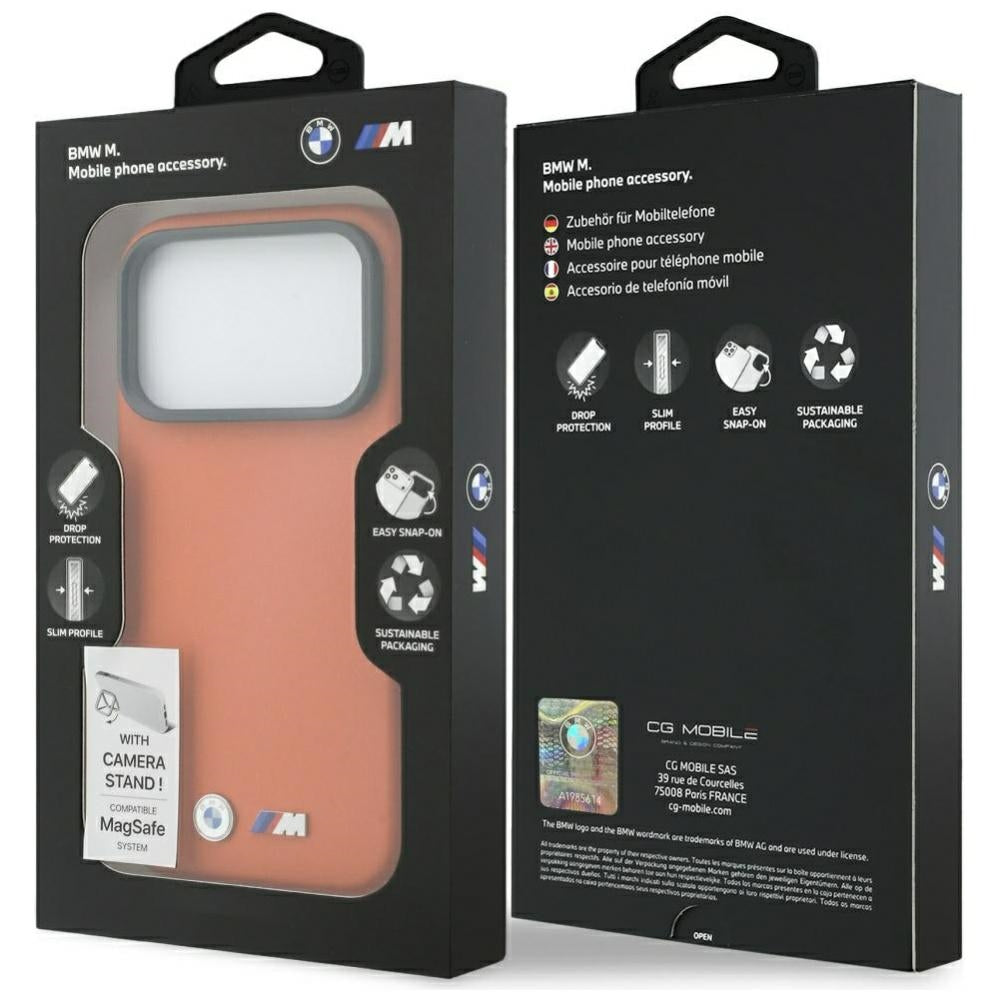 BMW M Metal Logo MagSafe dėklas iPhone 17 Pro – Oranžinis -- iPhone 17 Pro