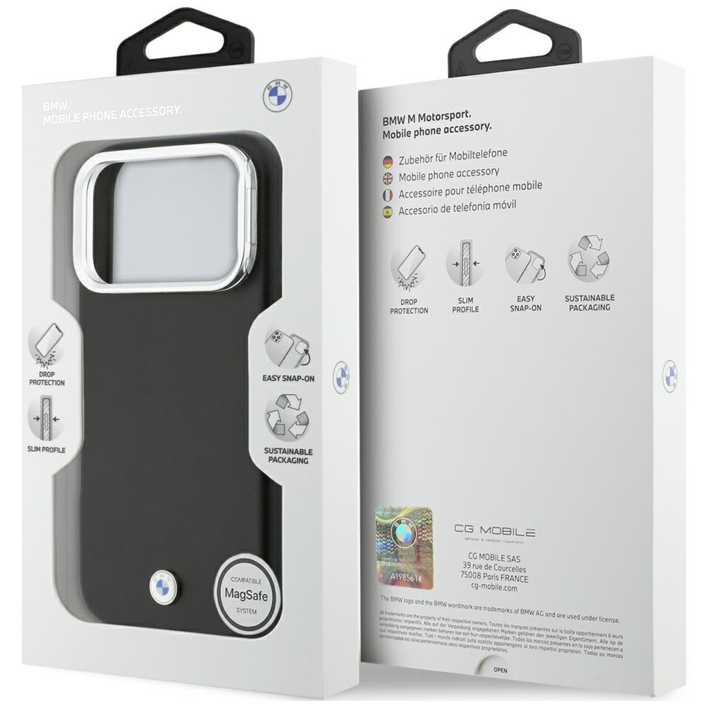 BMW M Sign Metal Logo MagSafe Dėklas, skirtas iPhone 17 Pro - Black