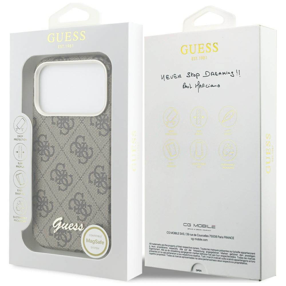 Guess 4G Scenarijus MagSafe Atvejis, skirtas iPhone 17 Pro - Brown