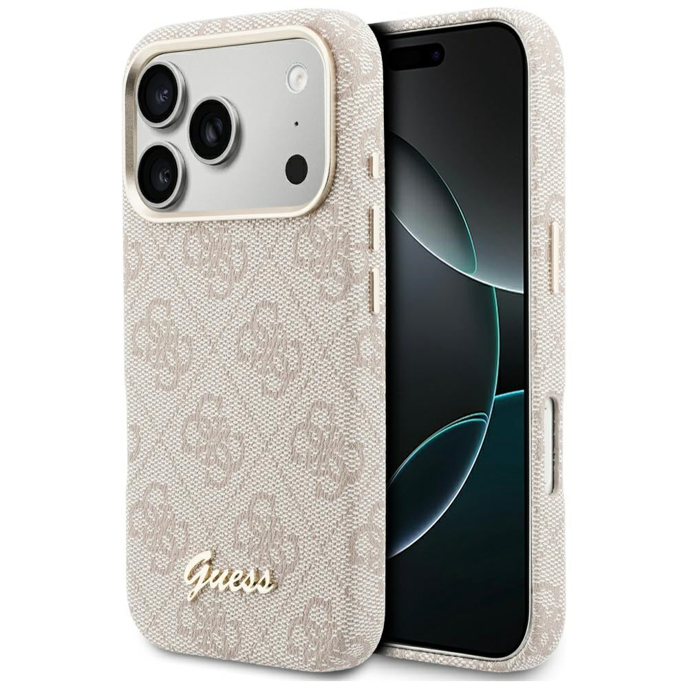 Guess 4G Script MagSafe dėklas iPhone 17 Pro Max - Rožinis -- iPhone 17 Pro Max