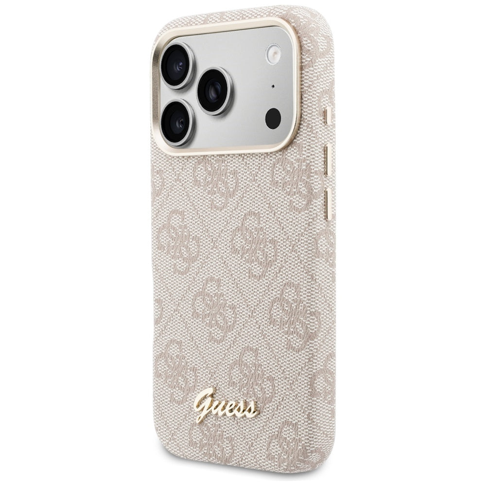 Guess 4G Script MagSafe dėklas iPhone 17 Pro Max - Rožinis -- iPhone 17 Pro Max