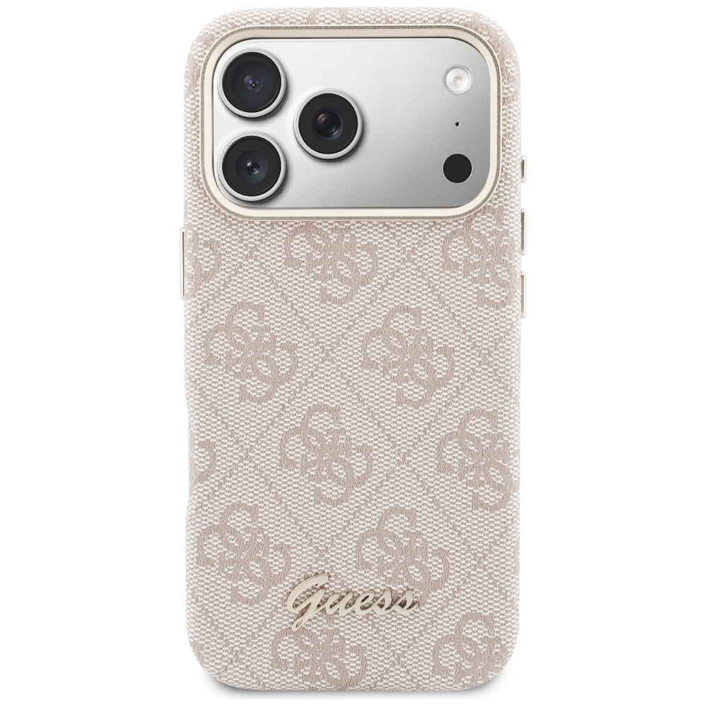 Guess 4G Script MagSafe dėklas iPhone 17 Pro Max - Rožinis -- iPhone 17 Pro Max