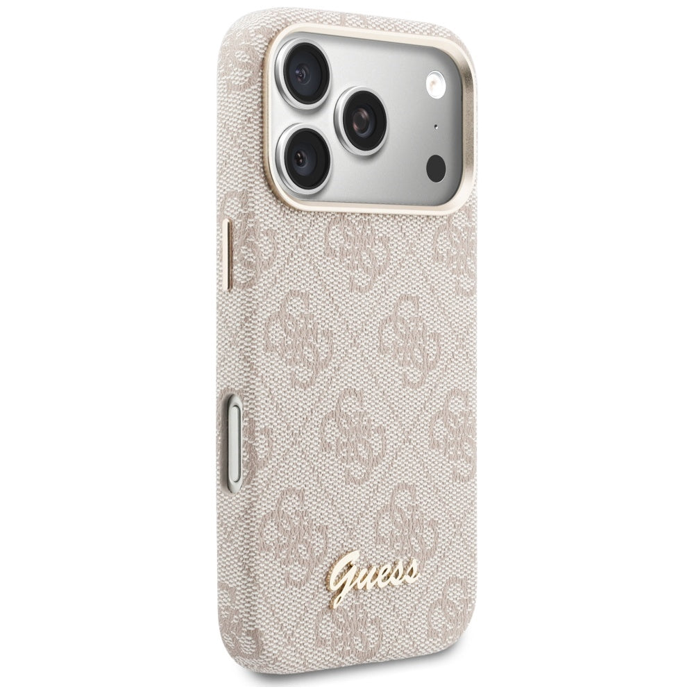 Guess 4G Script MagSafe dėklas iPhone 17 Pro Max - Rožinis -- iPhone 17 Pro Max