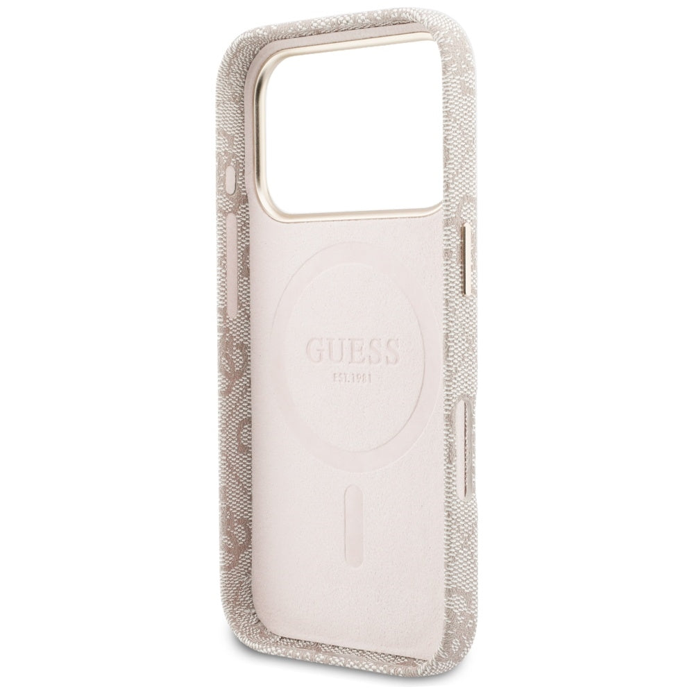 Guess 4G Script MagSafe dėklas iPhone 17 Pro Max - Rožinis -- iPhone 17 Pro Max