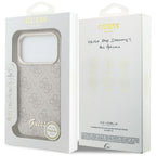 Guess 4G Script MagSafe dėklas iPhone 17 Pro Max - Rožinis -- iPhone 17 Pro Max