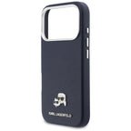 Karl Lagerfeld Karl & Choupette Head Pins Saffiano MagSafe dėklas iPhone 17 Pro - mėlynas -- iPhone 17 Pro