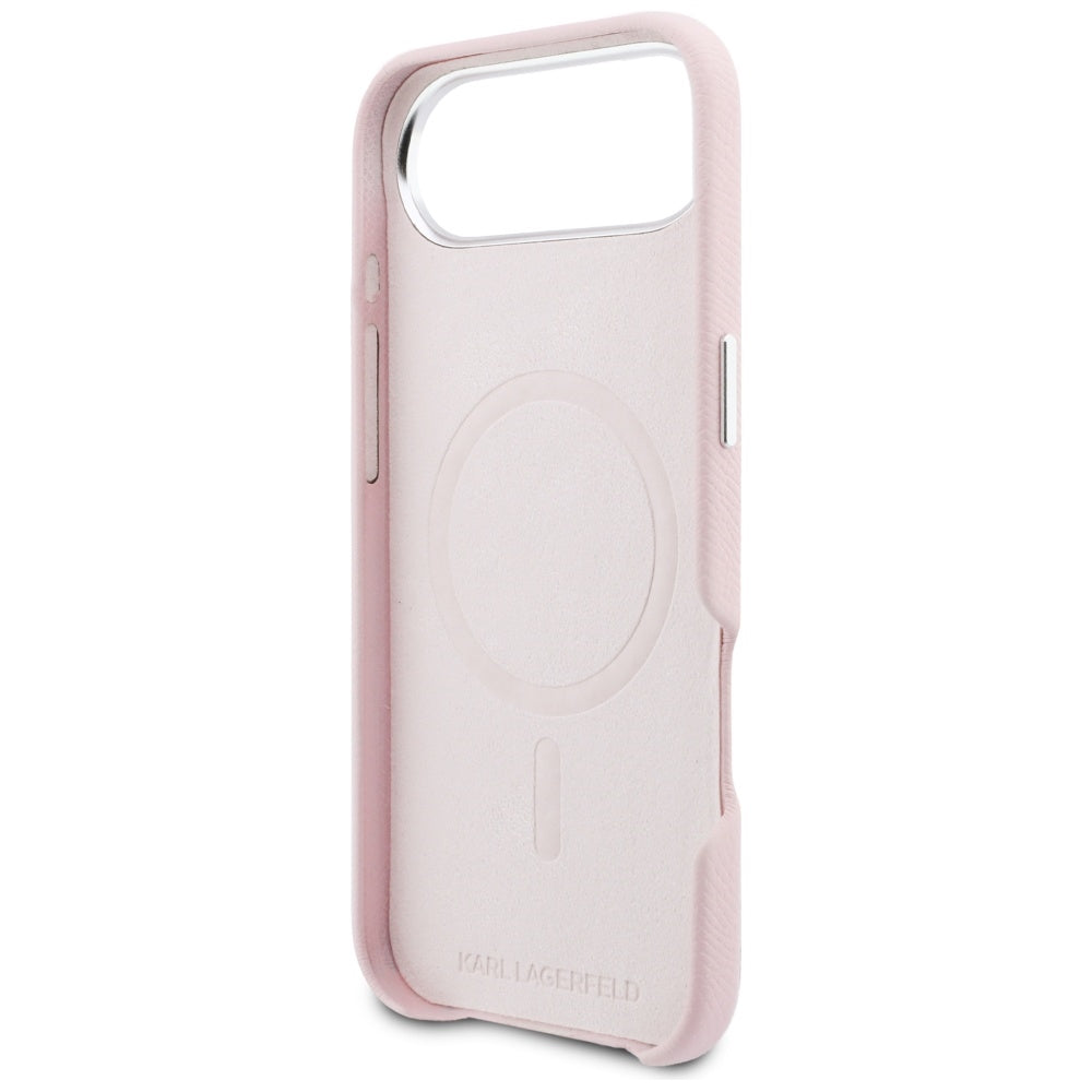 Karlas Lagerfeldas Karlas &amp; Choupette galvos kaiščiai Saffiano MagSafe iPhone Air Case - Pink -- Cell phone cases and...