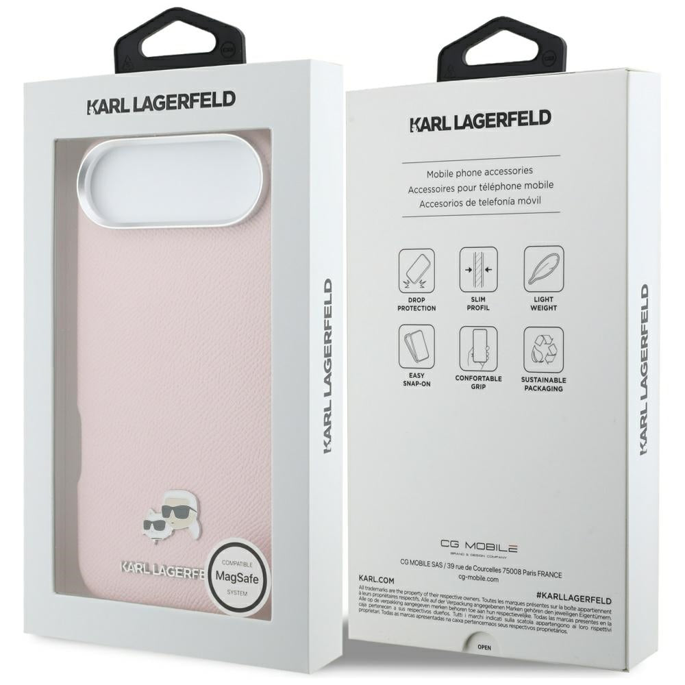 Karlas Lagerfeldas Karlas &amp; Choupette galvos kaiščiai Saffiano MagSafe iPhone Air Case - Pink -- Cell phone cases and...