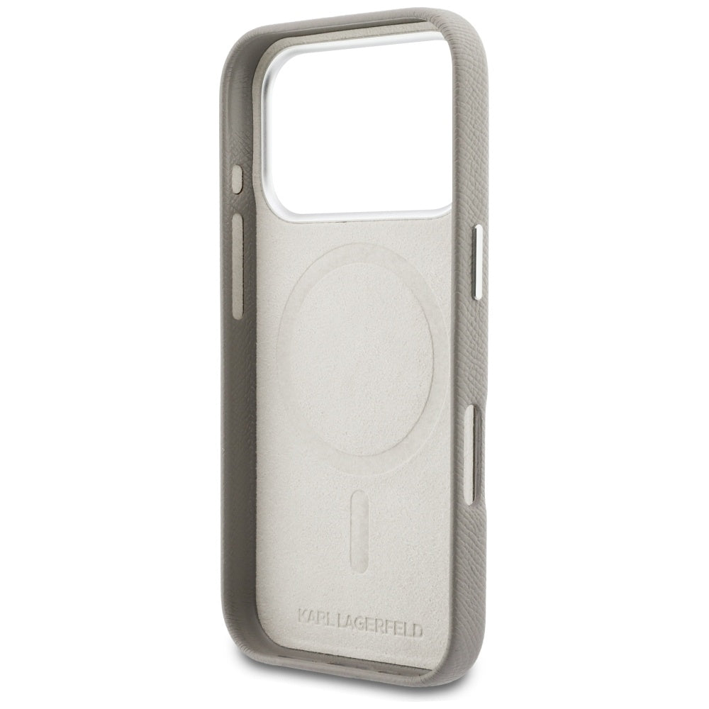 Karl Lagerfeld Karl Head Logo MagSafe Dėklas, skirtas iPhone 17 Pro - Gray