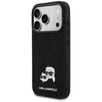 Karl Lagerfeld kalnų krištolas Karl&amp;Choupette Pin Dėklas, skirtas iPhone 17 Pro - Black
