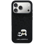 Karl Lagerfeld kalnų krištolas Karl&amp;Choupette Pin Dėklas, skirtas iPhone 17 Pro - Black