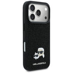 Karl Lagerfeld kalnų krištolas Karl&amp;Choupette Pin Dėklas, skirtas iPhone 17 Pro - Black