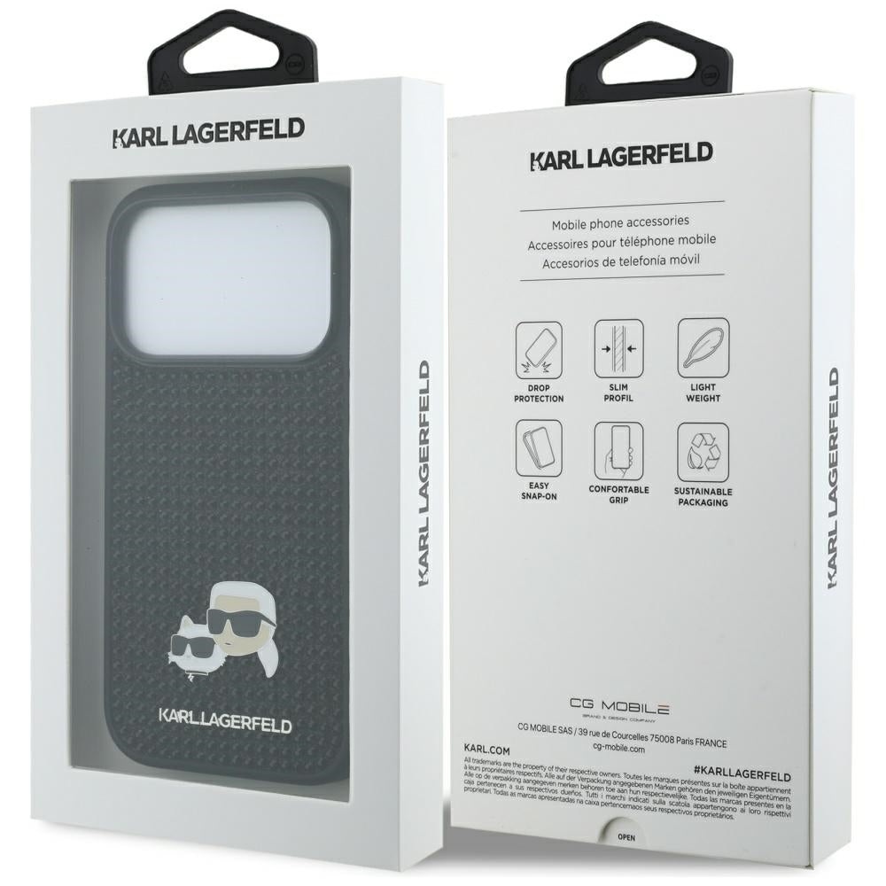 Karl Lagerfeld kalnų krištolas Karl&amp;Choupette Pin Dėklas, skirtas iPhone 17 Pro - Black