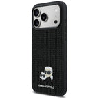 Karl Lagerfeld Rhinestones Karl&Choupette Pin dėklas iPhone 17 Pro Max - Juoda -- iPhone 17 Pro Max
