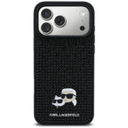 Karl Lagerfeld Rhinestones Karl&Choupette Pin dėklas iPhone 17 Pro Max - Juoda -- iPhone 17 Pro Max
