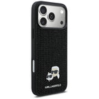 Karl Lagerfeld Rhinestones Karl&Choupette Pin dėklas iPhone 17 Pro Max - Juoda -- iPhone 17 Pro Max