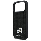 Karl Lagerfeld Rhinestones Karl&Choupette Pin dėklas iPhone 17 Pro Max - Juoda -- iPhone 17 Pro Max