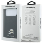 Karl Lagerfeld Rhinestones Karl&Choupette Pin dėklas iPhone 17 Pro Max - Juoda -- iPhone 17 Pro Max