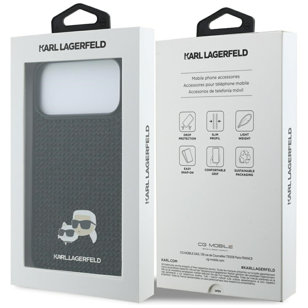 Karl Lagerfeld Rhinestones Karl&Choupette Pin dėklas iPhone 17 Pro Max - Juoda -- iPhone 17 Pro Max