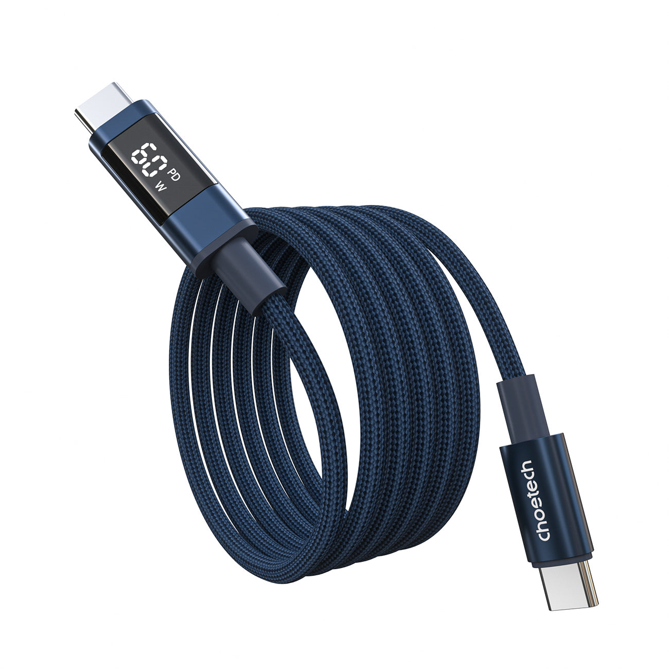 Choetech XCC-1068 __TK1__ 60__TK2__ USB-C - USB-C Kabelis su ekranu 1.2 m - Mėlynas