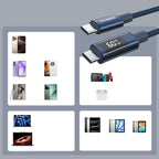 Choetech XCC-1068 __TK1__ 60__TK2__ USB-C - USB-C Kabelis su ekranu 1.2 m - Mėlynas