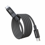 Choetech XCC-1068 __TK1__ 60__TK2__ USB-C - USB-C Kabelis su ekranu 1.2 m - juodas