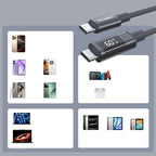 Choetech XCC-1068 __TK1__ 60__TK2__ USB-C - USB-C Kabelis su ekranu 1.2 m - juodas