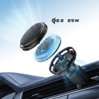 Tech-Protect V9 MagSafe 25W Qi 2.2 automobilinis įkroviklis - juodas -- Cell phone chargers
