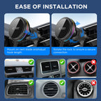 Tech-Protect V9 MagSafe 25W Qi 2.2 automobilinis įkroviklis - juodas -- Cell phone chargers