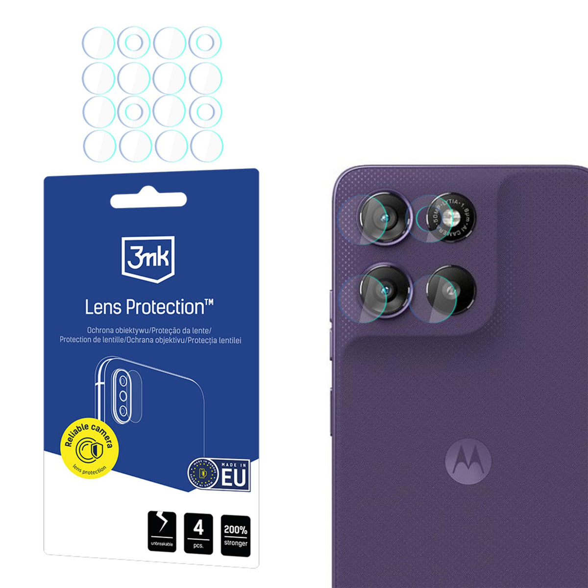 3mk Objektyvo apsauginis hibridinis stiklas, skirtas fotoaparato objektyvui, skirtas Motorola Moto G67/ Motorola Moto G77...