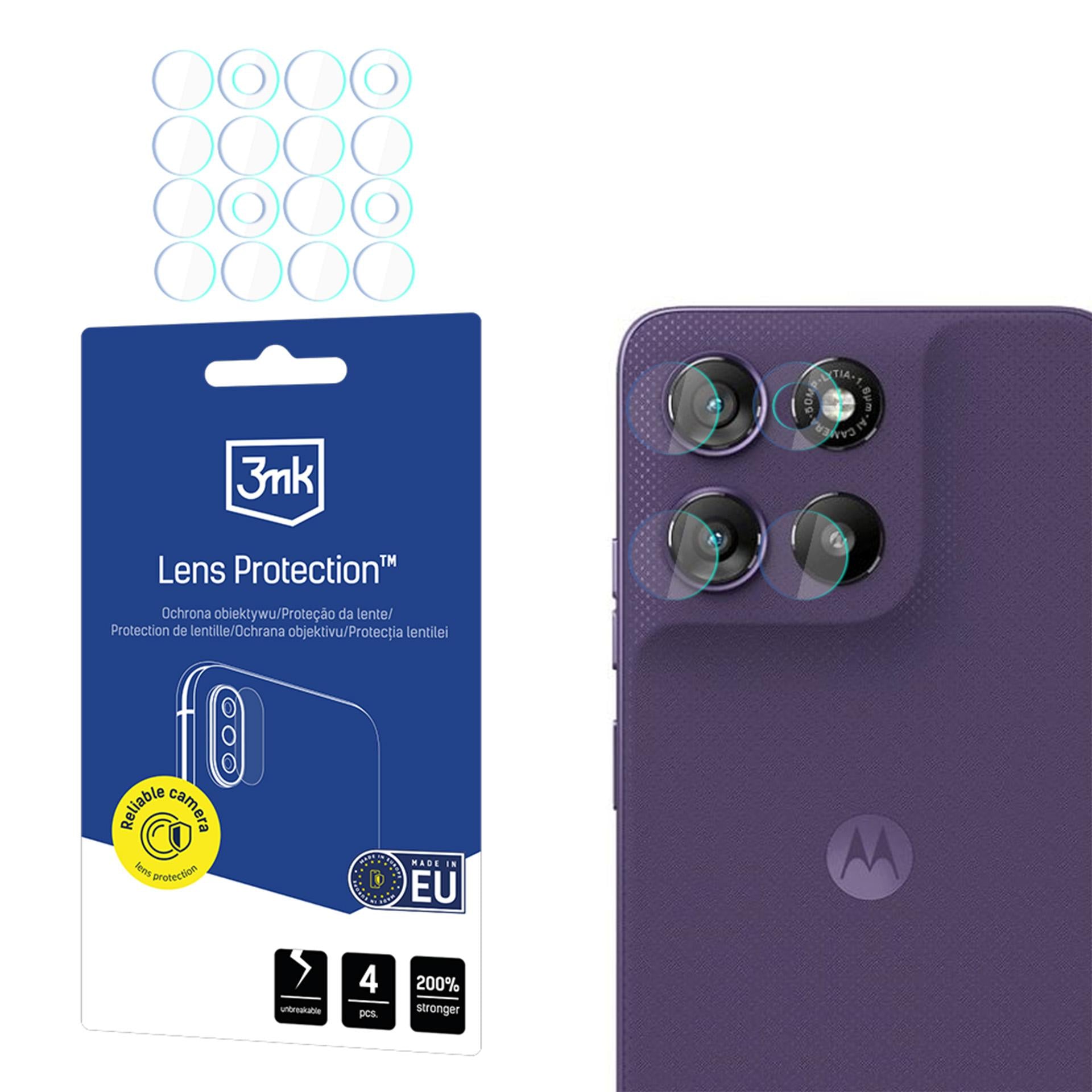 3mk Objektyvo apsauginis hibridinis stiklas, skirtas fotoaparato objektyvui, skirtas Motorola Moto G67/ Motorola Moto G77...
