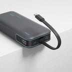 Cuktech LPB200N 40W 20000mAh Powerbank su Integruotu Kabeliu - Pilkas -- Powerbanks