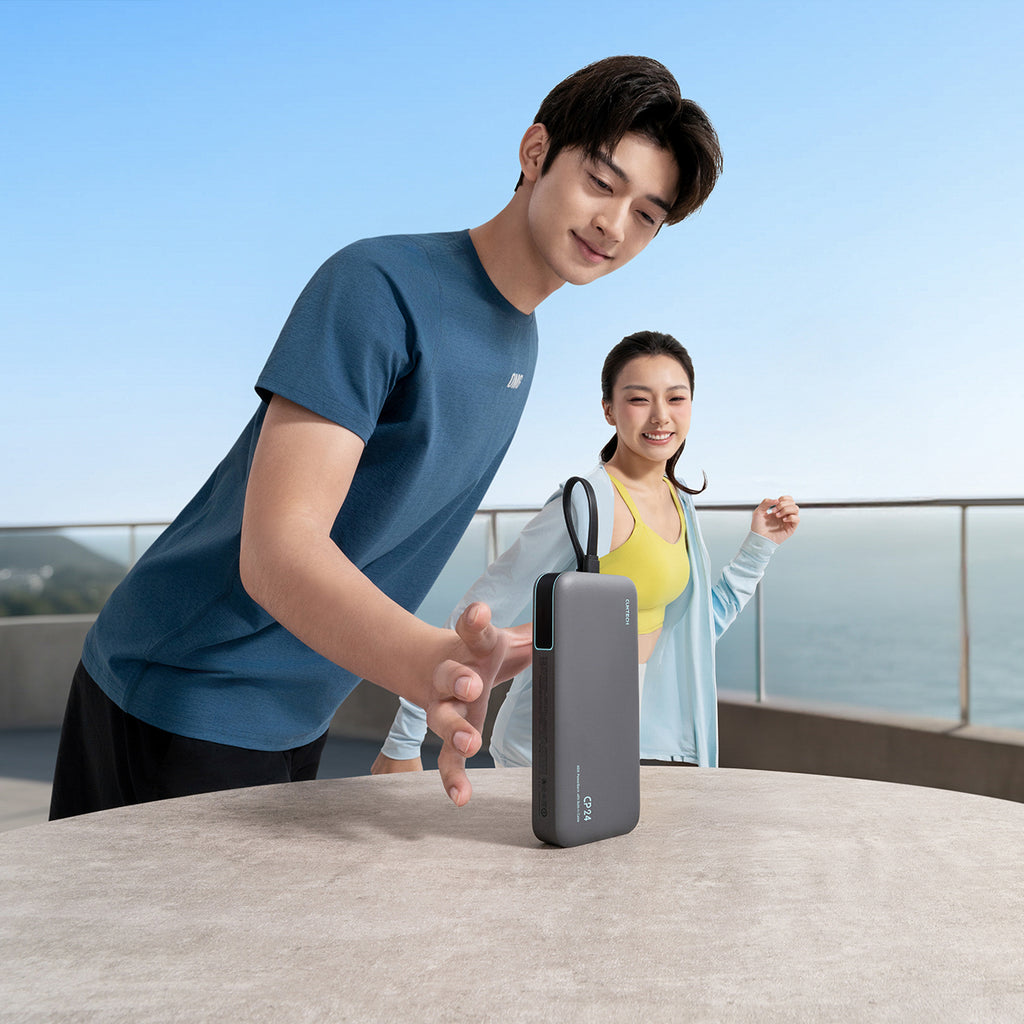 Cuktech LPB200N 40W 20000mAh Powerbank su Integruotu Kabeliu - Pilkas -- Powerbanks