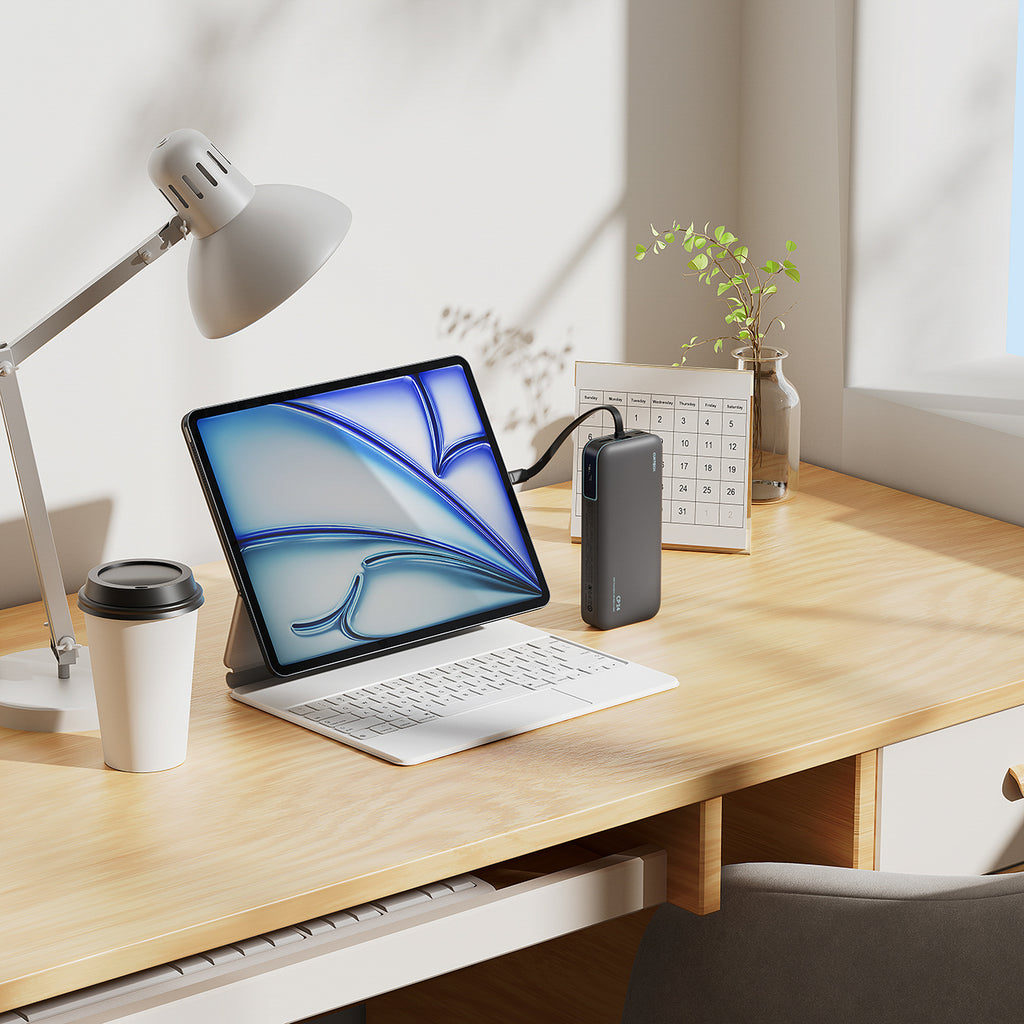 Cuktech LPB200N 40W 20000mAh Powerbank su Integruotu Kabeliu - Pilkas -- Powerbanks