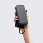 Cuktech LPB200N 40W 20000mAh Powerbank su Integruotu Kabeliu - Pilkas -- Powerbanks