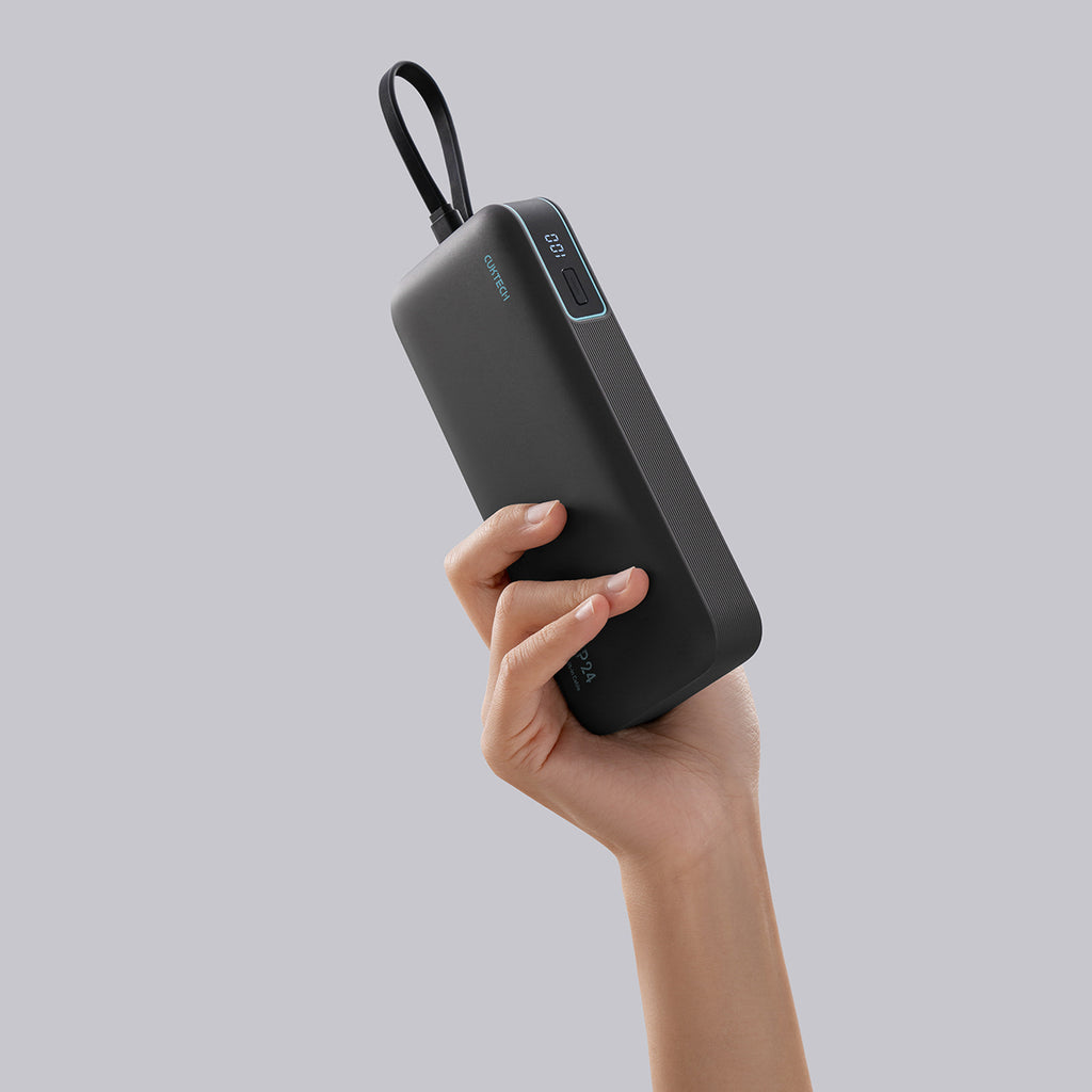 Cuktech LPB200N 40W 20000mAh Powerbank su Integruotu Kabeliu - Pilkas -- Powerbanks