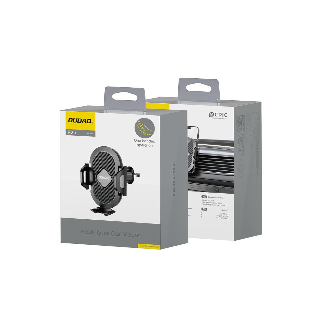 Dudao F2+ išmaniojo telefono laikiklis oro ventiliacijos angai su spaustuku - juodas