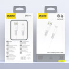 Dudao Laidas L25SM USB-A - micro USB 3A 1 m su minkštu silikoniniu pynimu - baltas