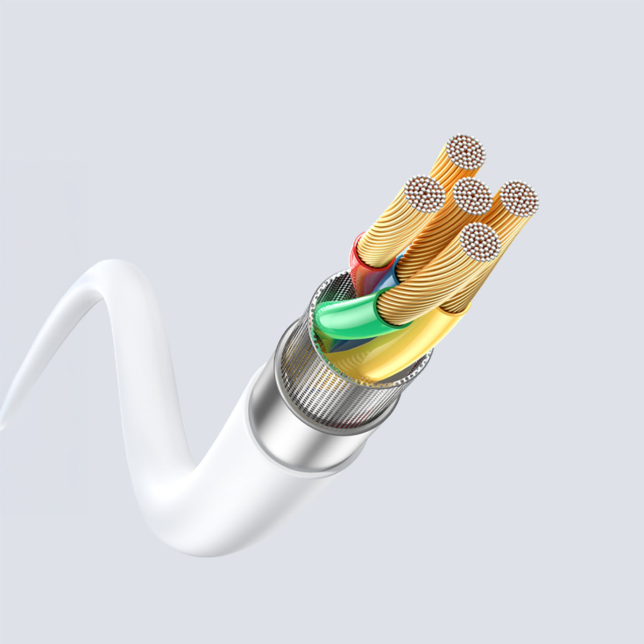 Dudao Laidas L25SM USB-A - micro USB 3A 1 m su minkštu silikoniniu pynimu - baltas