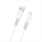 Dudao Laidas L25ST USB-A - USB-C 5A 1 m su minkštu silikoniniu pynimu - baltas