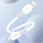 Dudao Laidas L25ST USB-A - USB-C 5A 1 m su minkštu silikoniniu pynimu - baltas